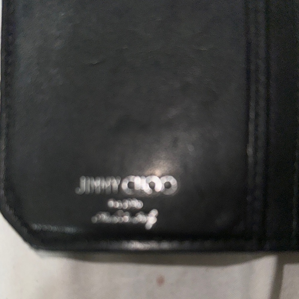 Jimmy choo Black leather wallet with Silver Star Studs nice pre owned good con - Picture 9 of 10